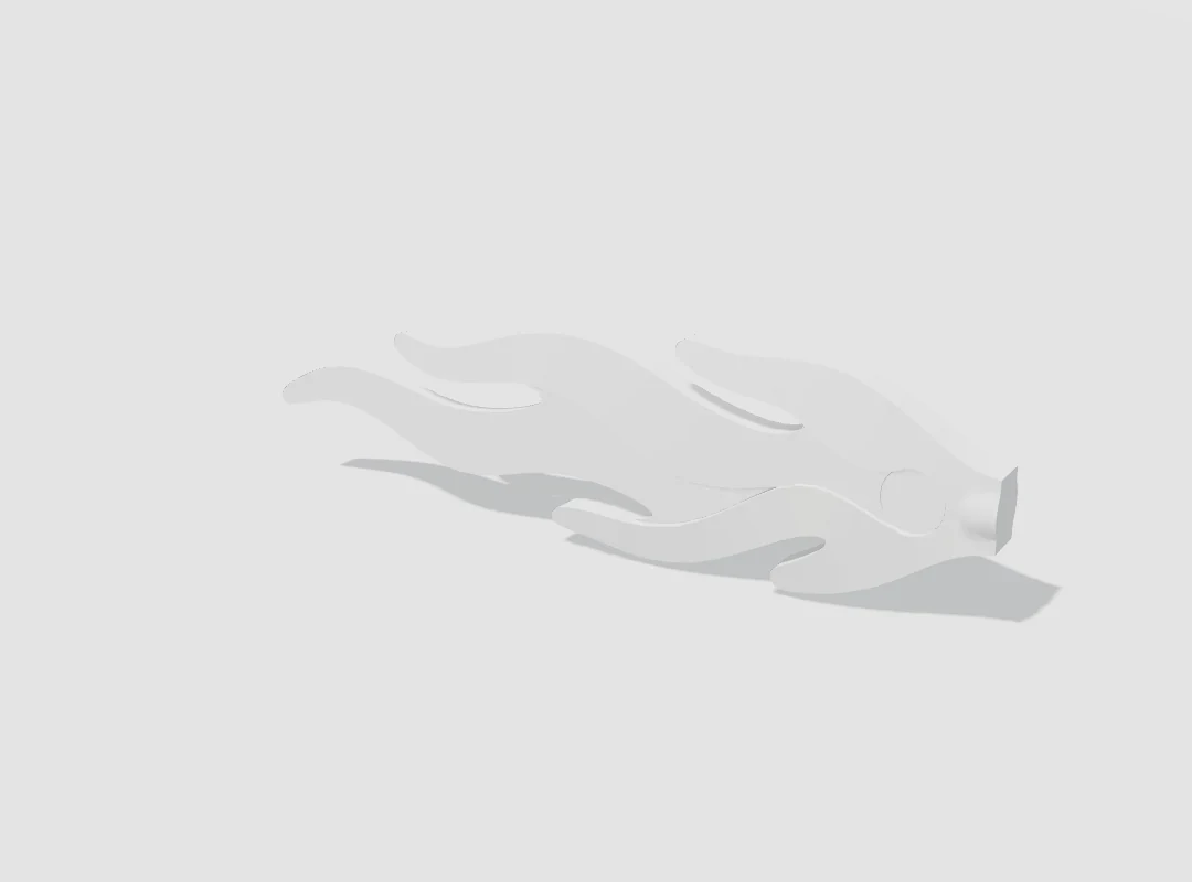Neutral working-model view of the oversized flame component