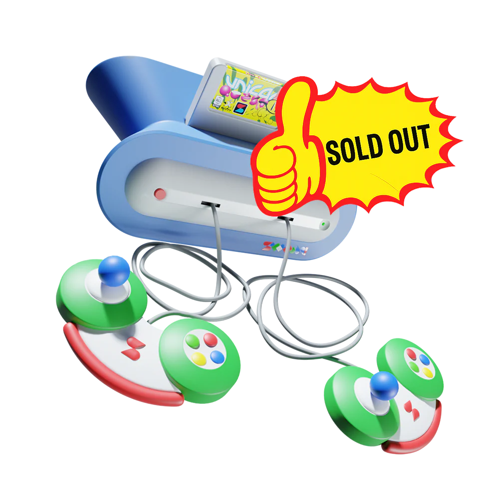 Superfun console and controllers in a promotional product graphic